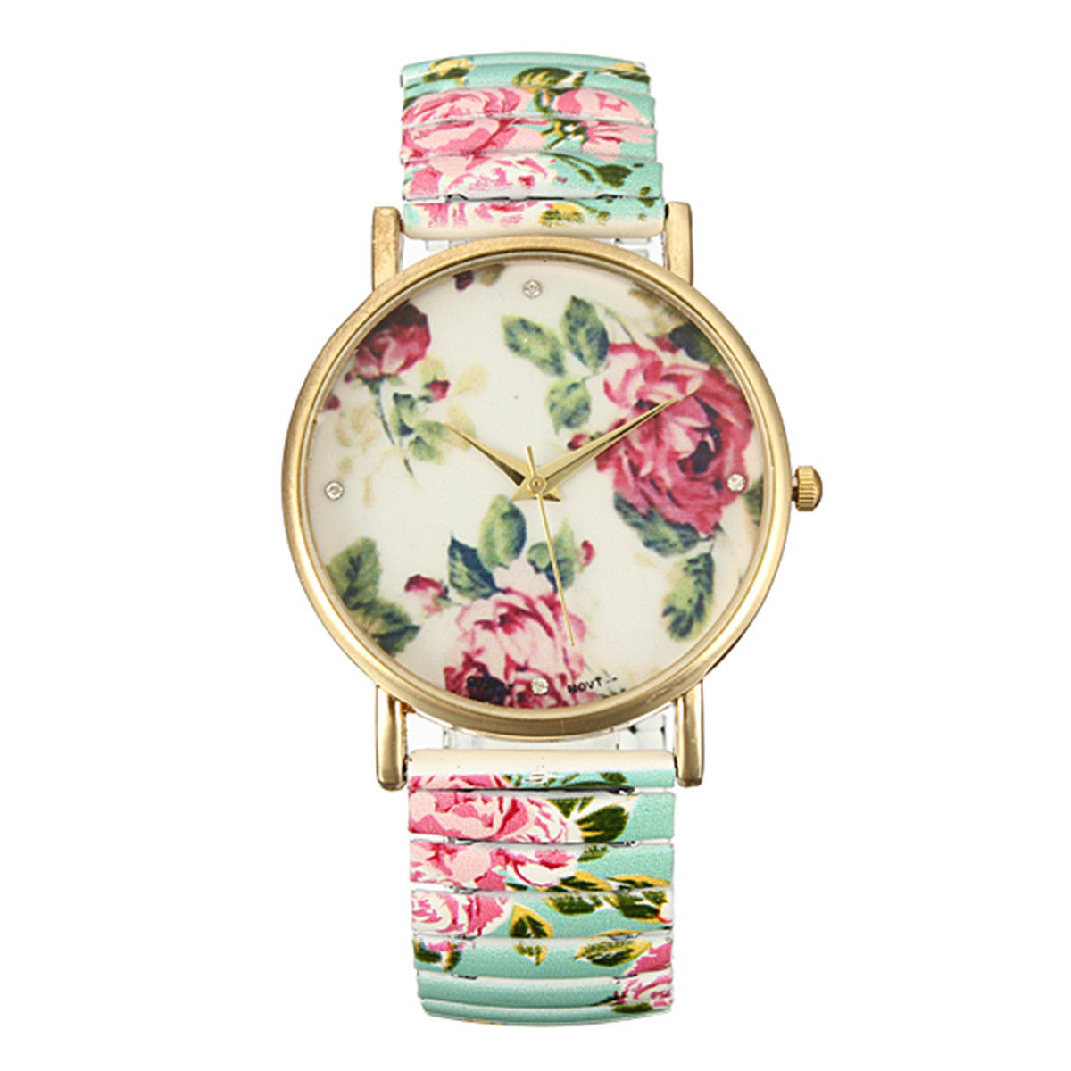 Flower Watch, Elastic Band Watch, Bracelet Watch, Vintage Watch, Retro