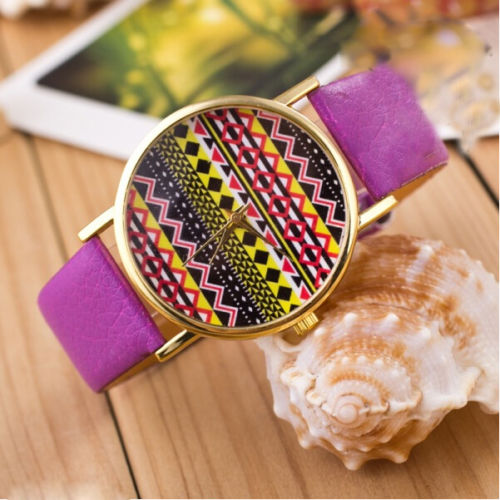 Aztec Print Watch, Aztec Watch, Aztec Leather Watch, Leather Watch